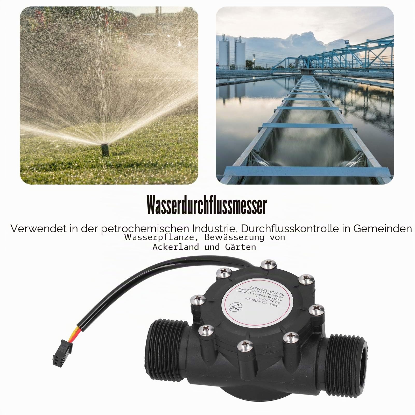 YF-G1 G1 Zoll Außengewinde Wasserdurchflusssensor Hall-Durchflussmesser Zentrale Klimaanlage Schwimmbad-Durchflussmesser DC3-24V