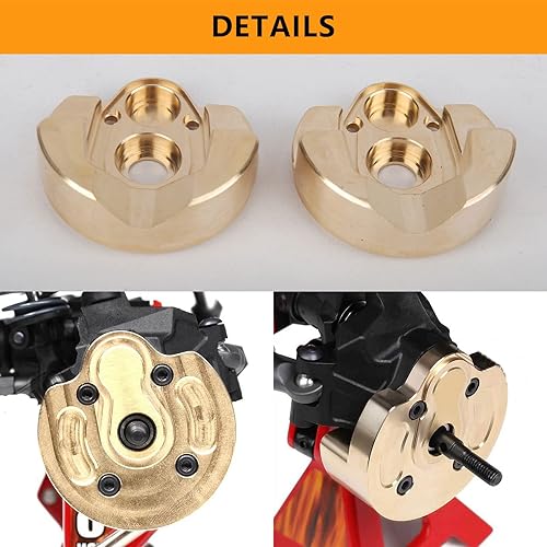 Miniatura 7 de kingsea 2 uds de latón pesado Portal Drive Housing Dirección nudillo 6.00 oz Compatible con Axial Capra UTB SCX10III AXI03007 Capra Unlimited Trail