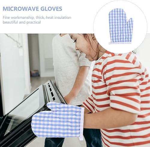 Miniatura 6 de Guantes de cocina para niños, 2 unidades, guantes antiquemaduras, guantes para horno de microondas, guantes de cocina para niños pequeños, seguros