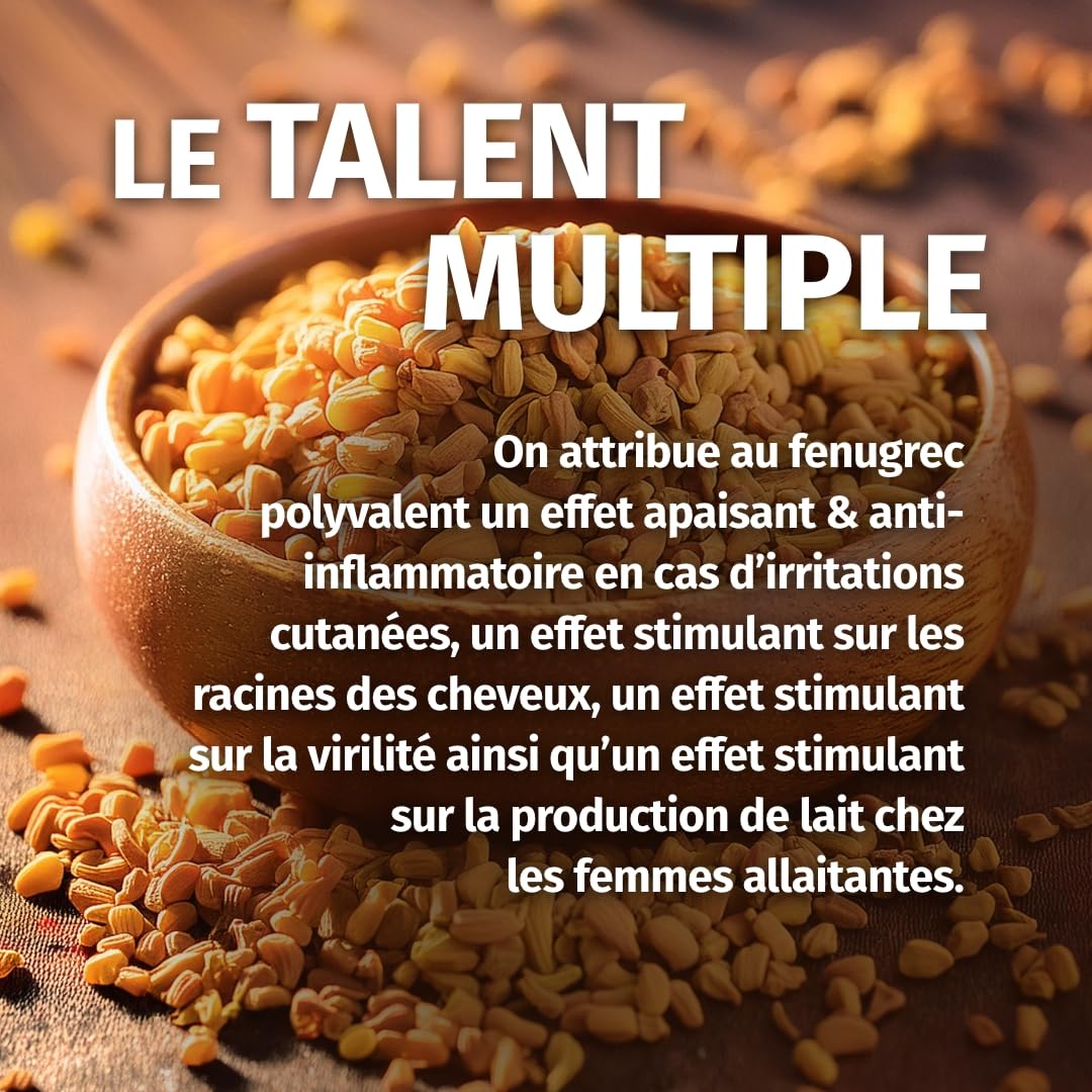 Fenugrec Gelule - Haute dose: 2600mg avec 50% de saponines - Végétalien, Testé en laboratoire, Sans lactose, Sans gluten - 240 capsules - Green Naturals®