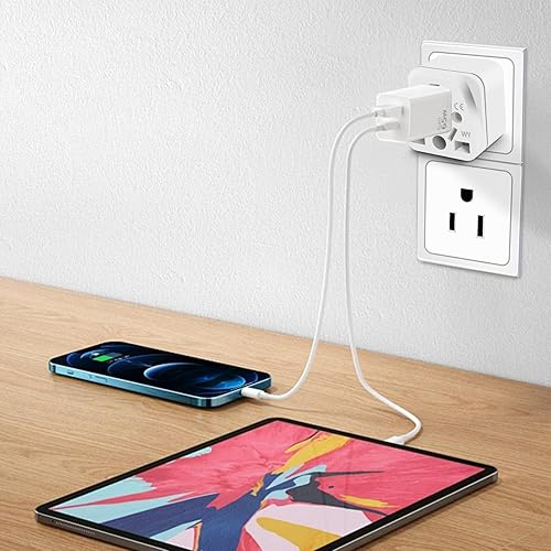 Miniatura 6 de Adaptador de enchufe europeo a estadounidense, adaptadores de enchufe de Reino Unido a EE. UU., adaptador de enchufe de 2 unidades, adaptador de