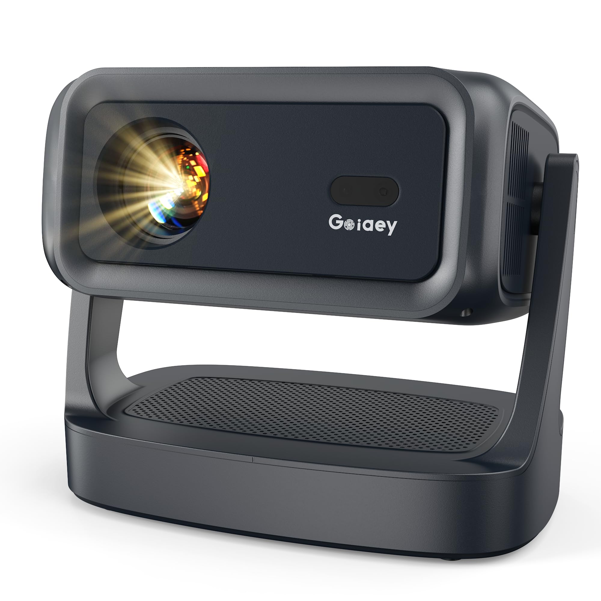 Photo 1 of [3000 ANSI/ 330°Stand/Built in Apps] 4K-Projector with WiFi and Bluetooth 5.4, Goiaey GO2 Mini Outdoor Projector with Auto Focus, DoIby, Zoom, Portable Projector for Bedroom/Home/Ceiling