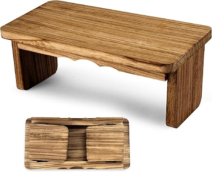 Meditation Bench Kneeling Stool Foldable Wooden Prayer Seat | foldable wooden meditation bench, kneeling prayer stool, ergonomic angled seat, lightweight portable, yoga mindfulness