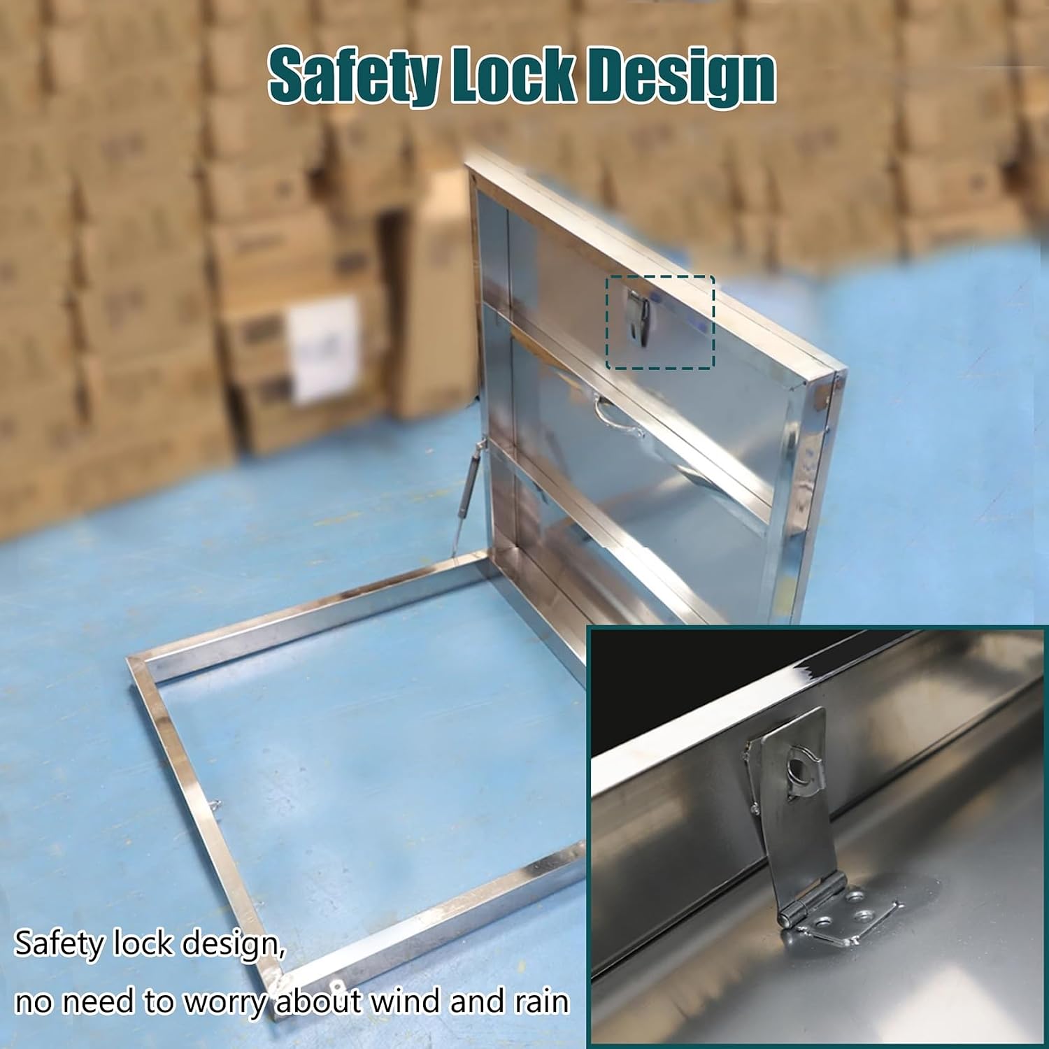 Roof Access Hatch, Stainless Steel Emergency Door, Roof Skylight Escape Hatch for Attic Cellar Basement Garage