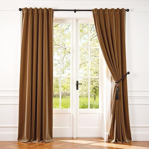 Miniatura 30 de Lazzzy Cortinas Opacas de Terciopelo con Aislamiento Térmico para Ventanas de Habitación, Cortinas de Lujo Súper Suaves para Sala de Estar, Salvia