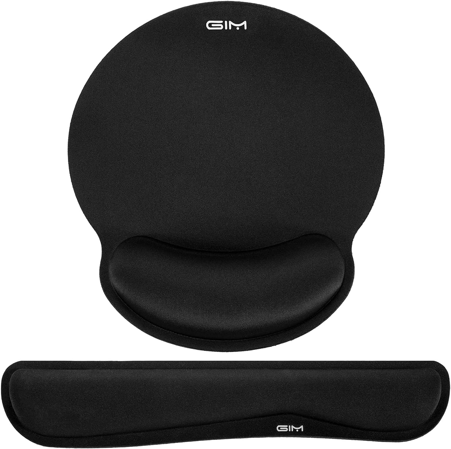GIM Keyboard Wrist Rest Mouse Mat Set, Ergonomic Keyboard Wrist Support Memory Foam Mouse Mat with Wrist Cushion Support for Computer and Laptop Home Office Gaming (Black)