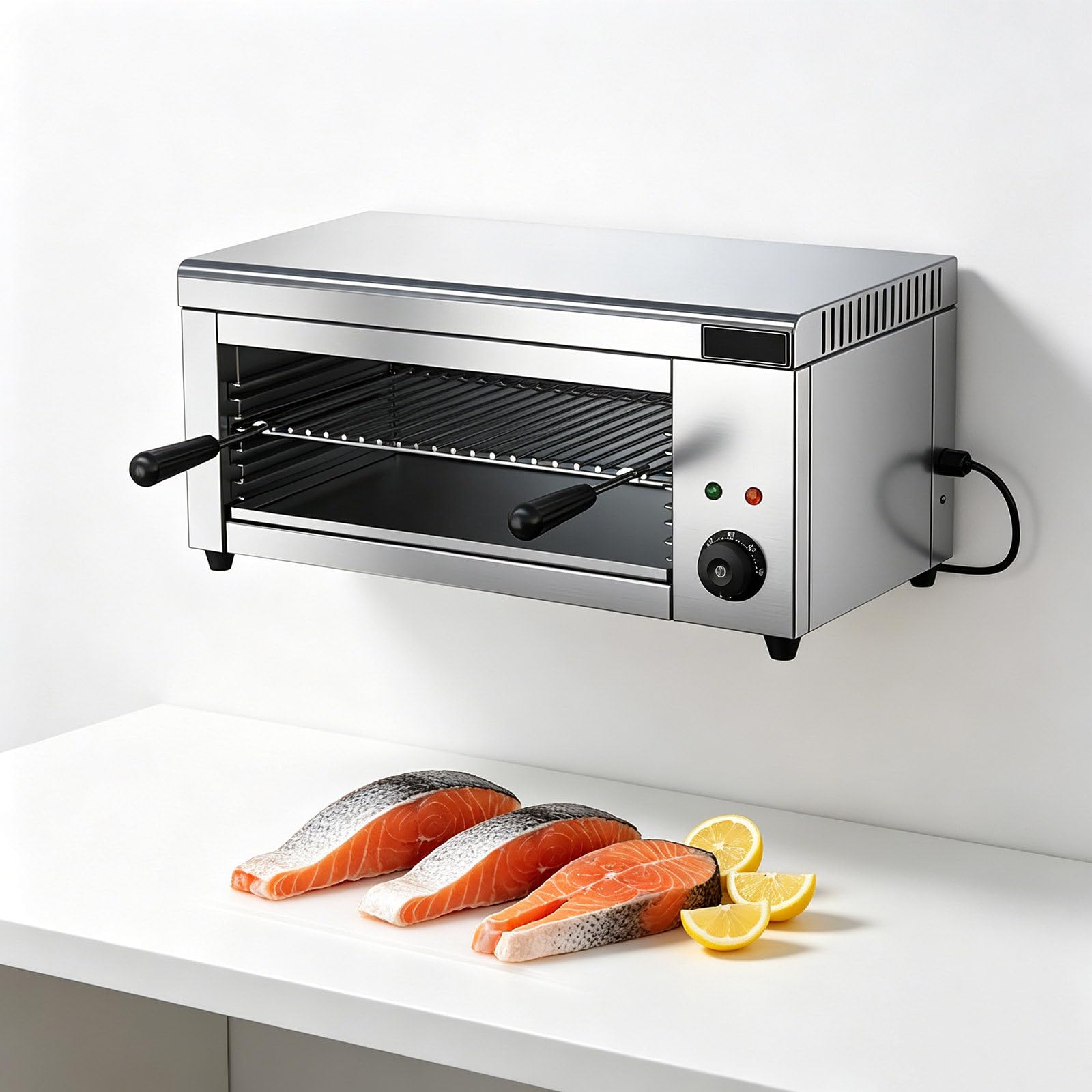 YXYLJOZ Salamander Broiler for Home Use, 2000W Commercial Raclette Cheese Melters, Countertop BBQ Grill 50-300℃, Electric Oven for Melt Cheese Toast Sandwiches Grill Steaks