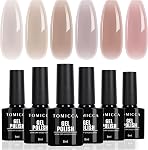 TOMICCA Jelly Ensemble de polonais à ongles en gel rose - 4Pcs Pink Nude blanc pur Gel polonais UV Gel Nail Polish cristal clair Polish Gift Set Manucure Gel Nails Kit pour Nail Art Salon Accueil DIY