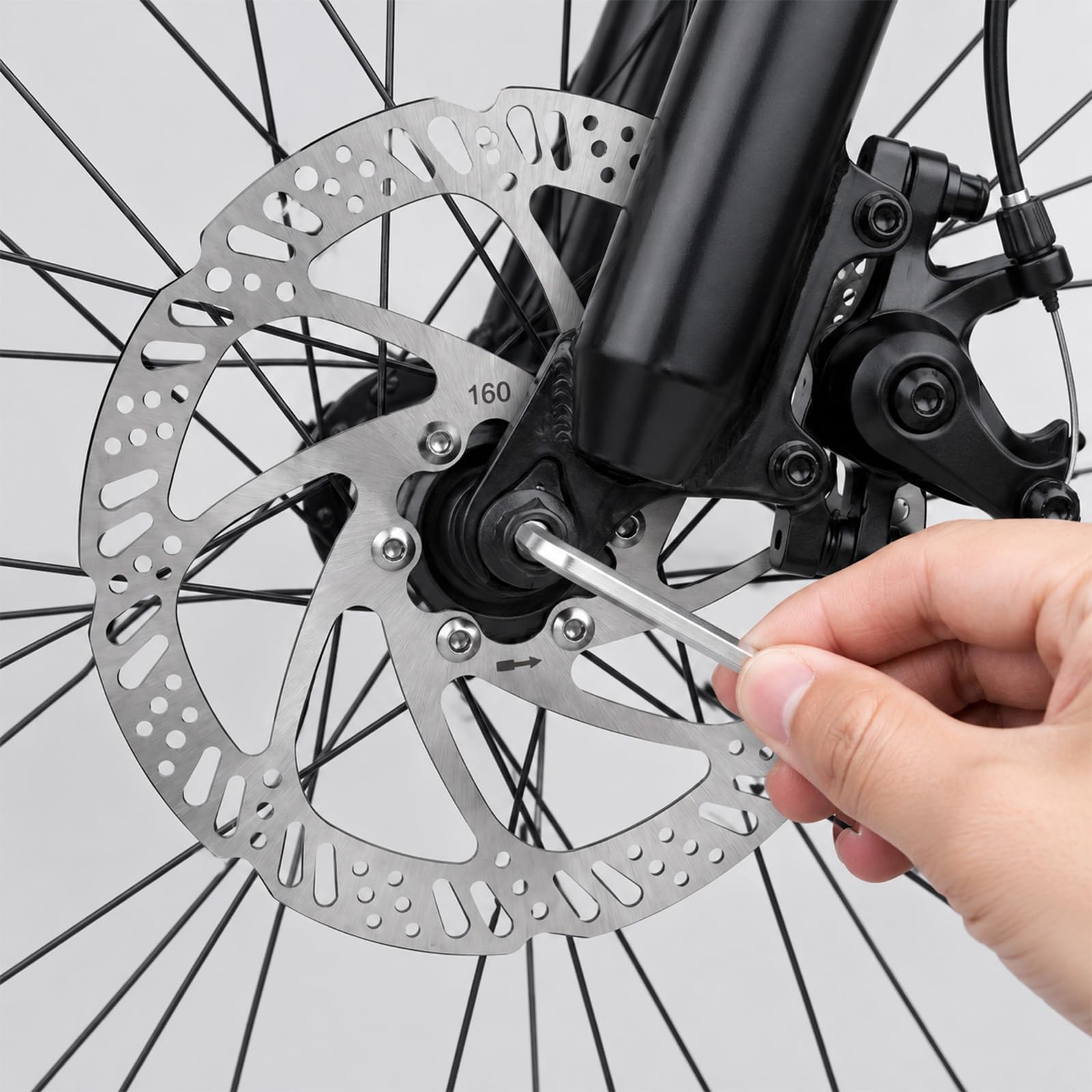 2 dischi freno per bicicletta, 160 mm, in acciaio inox, con viti, per mountain bike, bici da corsa e sostituzione freni a disco