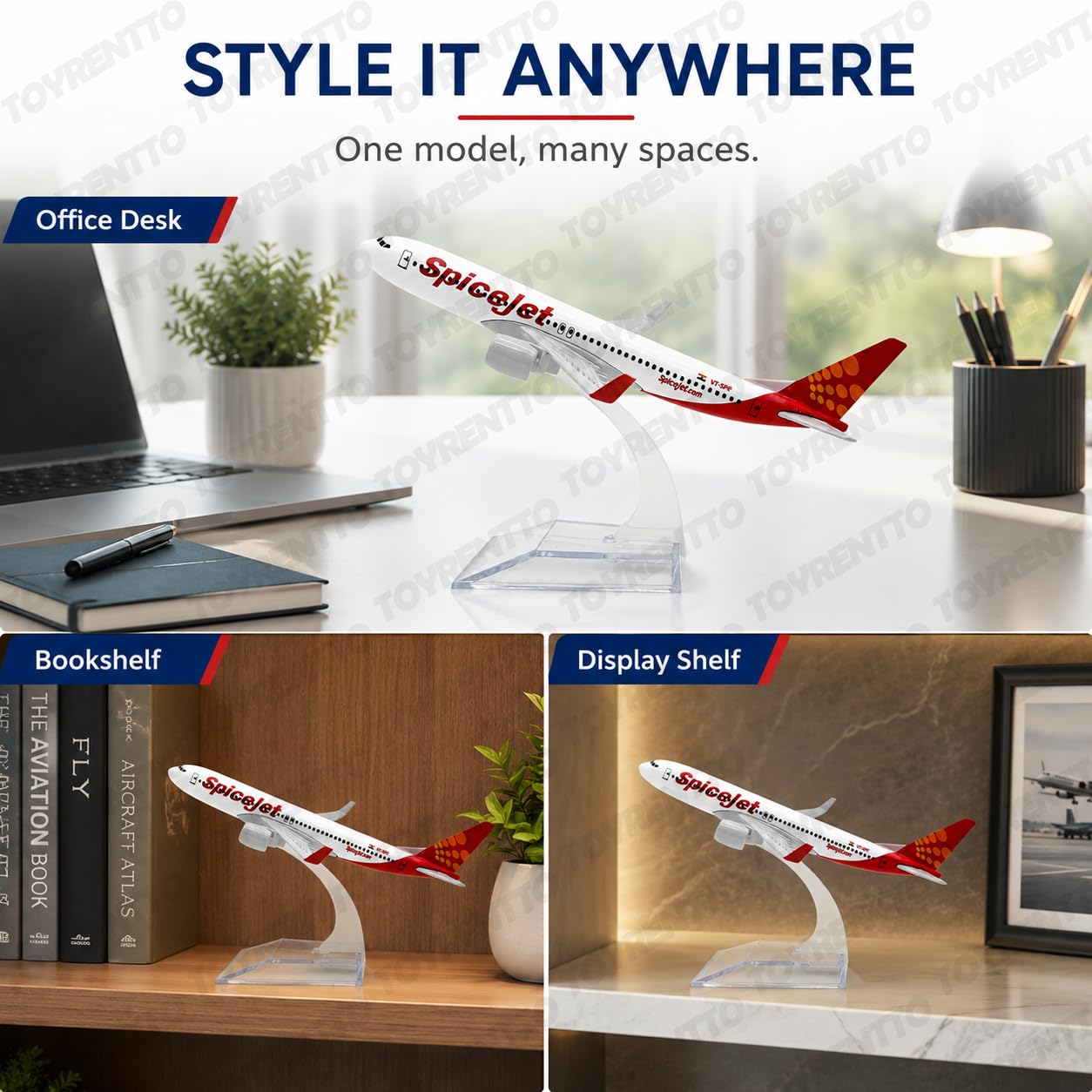 SpiceJet Boeing 737 Diecast Plane - Collectible Airplane Model -7