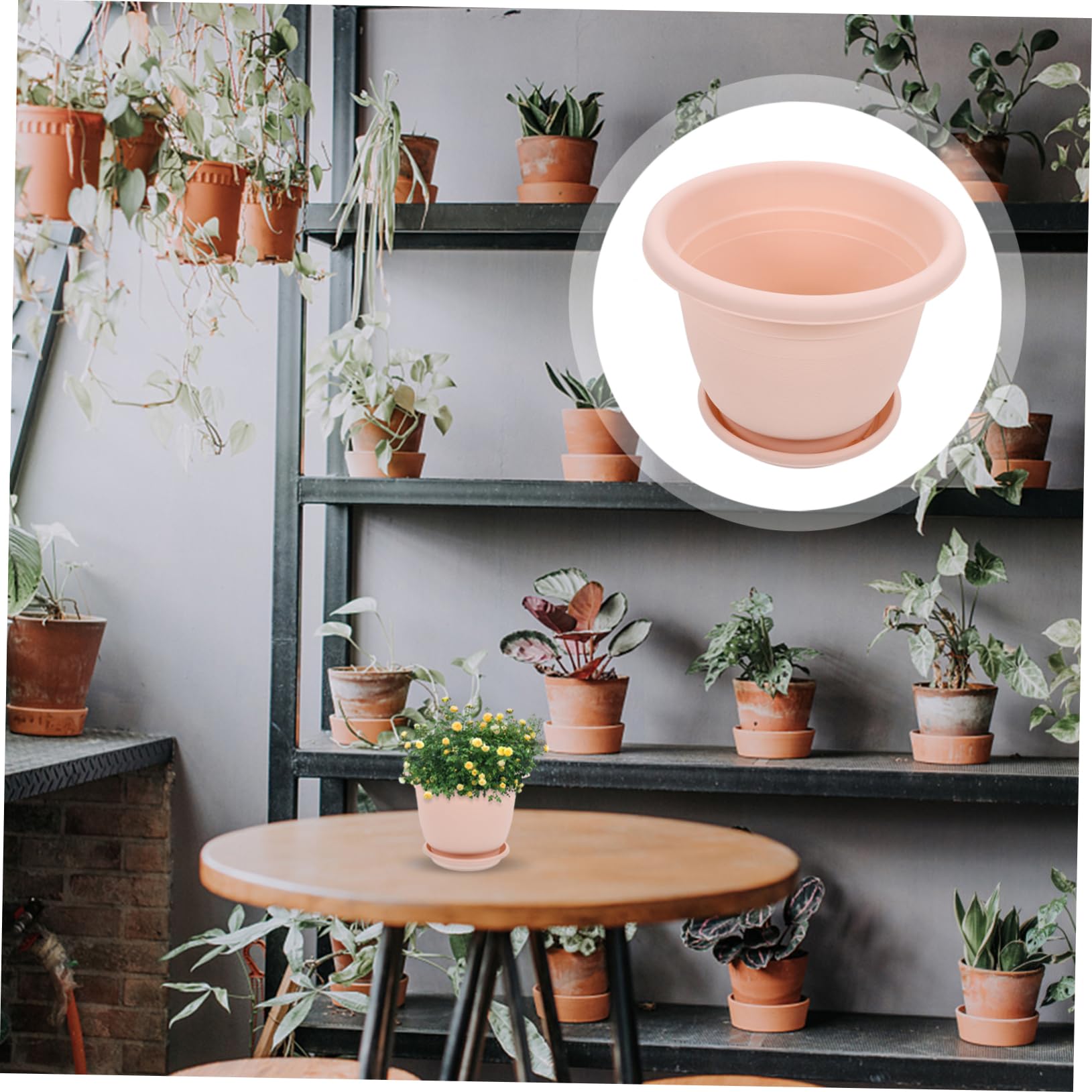 5 Ensembles De Pots De Fleurs en Plastique avec Soucoupes pour Plantes D'intérieur Et Pépinière Lot de Pots De Fleurs Extérieur pour Maison Jardin
