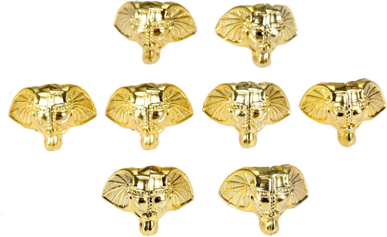 Tummy Tub Metal Corner Protectors,Bracket Brace Gusset,8pcs Gold Plastic Elephant