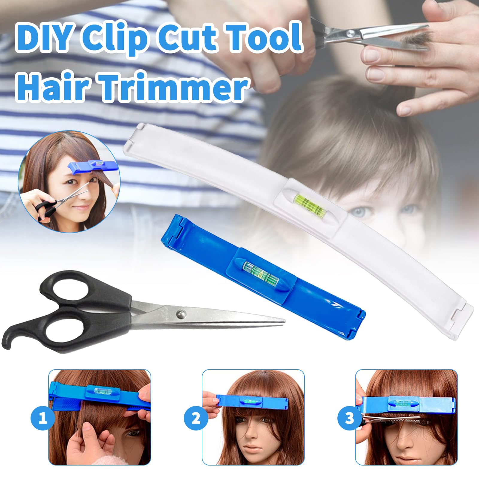 Cortador de Puntas Abiertas Cabello 8pcs Cortar Flequillo Recto Herramienta de Corte de Pelo Bricolaje