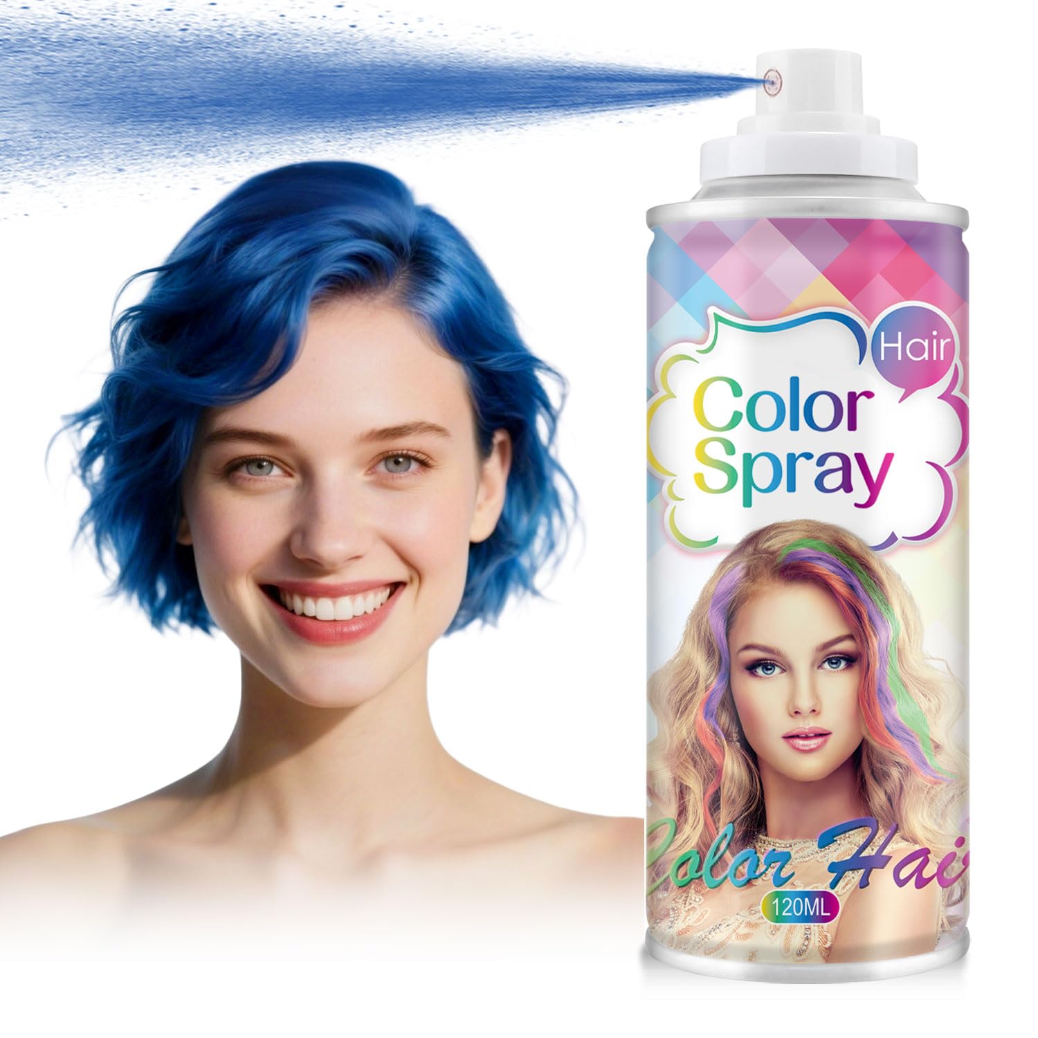 Temporary Hair Color Spray, Temporary Hair Color Wax, Washable Hair Wax Dye Pomades Disposable Natural Hair Strong Style for Women Kids Christmas Party,Hollowen,Cosplay (Blue)