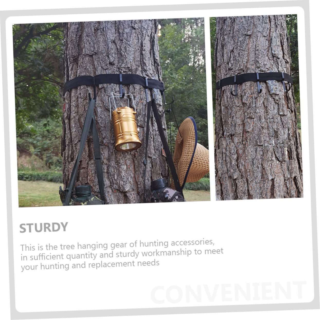 BCOATH 5pcs Bow Gear Hook for Treestand Metal Tree Stand Hooks Outdoor Hunting Accessory Hangers