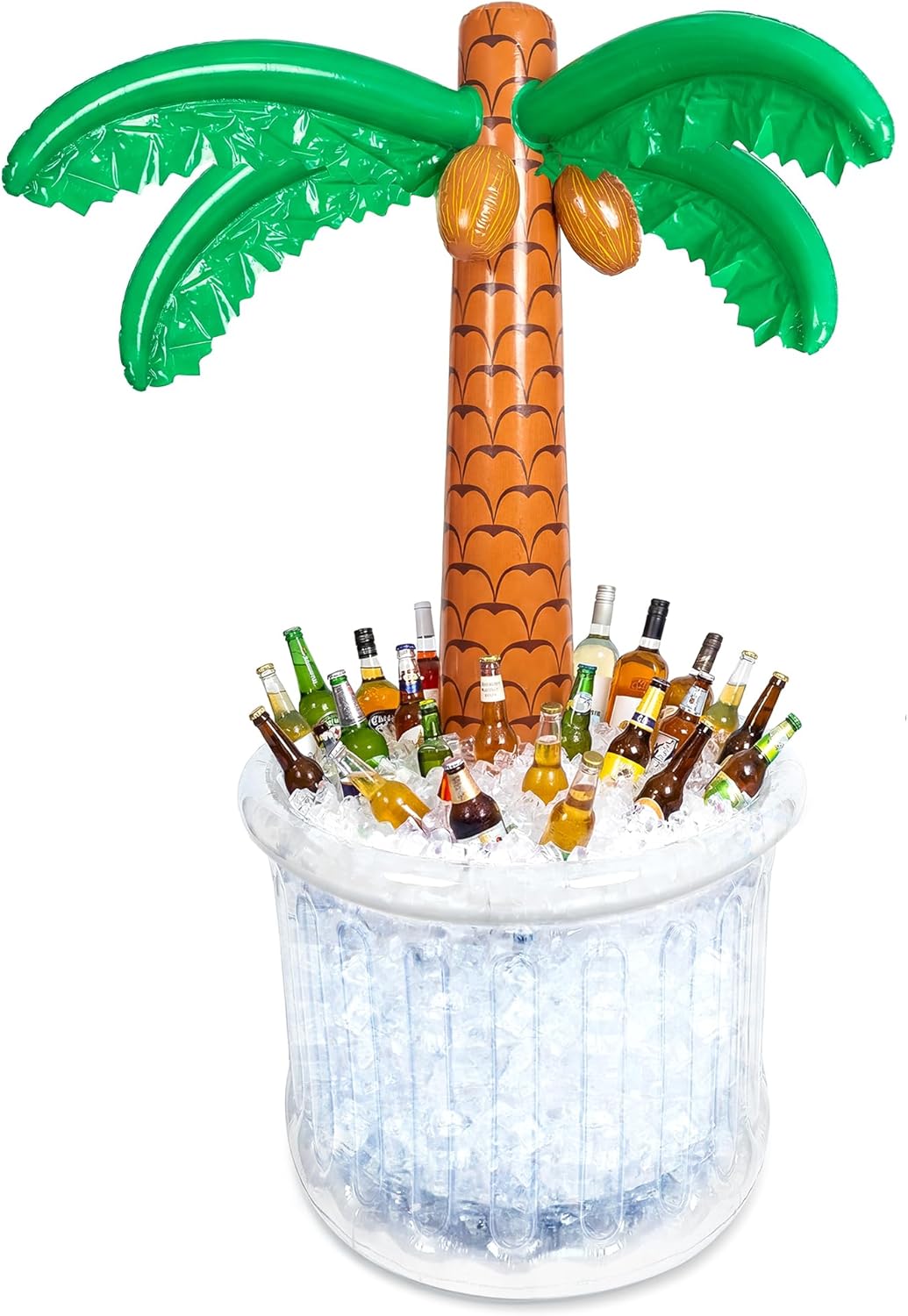 63'' Inflatable Palm Tree Cooler, Pool Party Decorations, Inflatable Cooler for Tropical Luau Pool Decorations, Jungle Hawaiian Birthday Party, Outdoor Summer Party Supplies