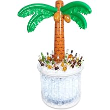 63'' Inflatable Palm Tree Cooler, Pool Party Decorations, Inflatable Cooler for Tropical Luau Pool Decorations, Jungle Hawaiian Birthday Party, Outdoor Summer Party Supplies