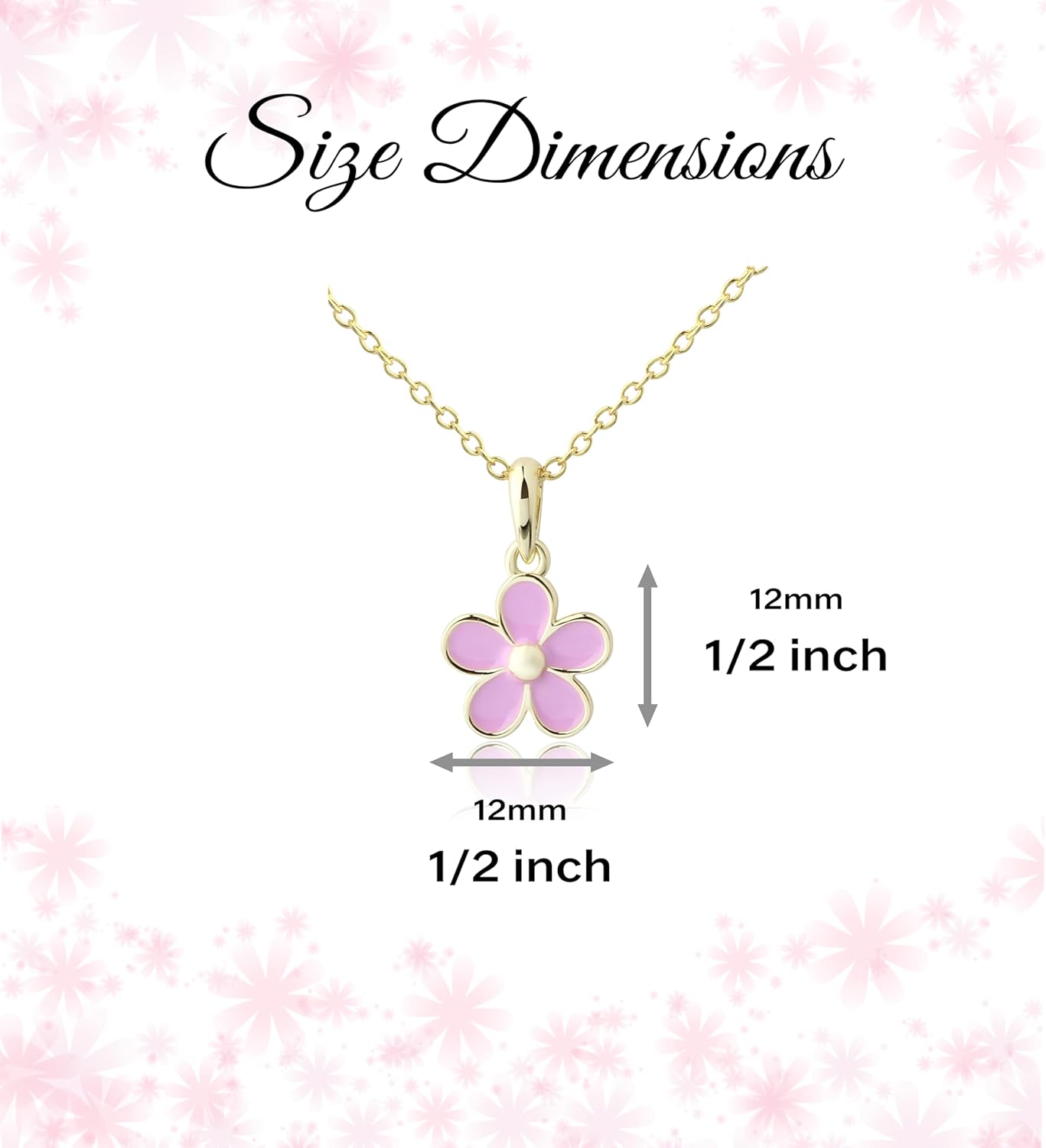 Cherished Moments Children's 14K Gold Plated 925 Sterling Silver Daisy Flower Pendant Necklace Pink, Violet or Aqua Gift for Little Girls, Toddlers, Flower Girls, 14 inch - Image 3