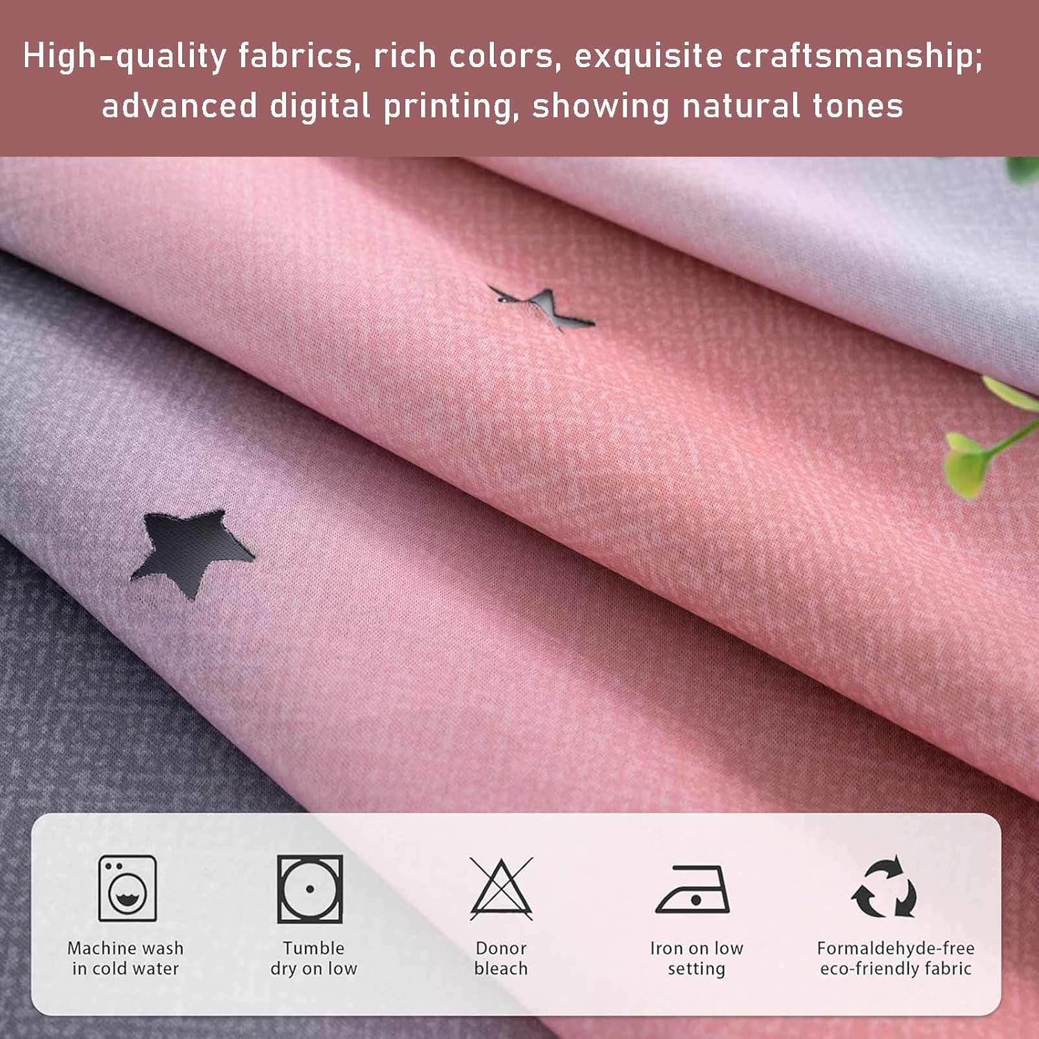 オンブレ虹遮光カーテン 、 二重層中空星型デザイン、2ピース 、 カーテン 小窓 、 断熱 遮熱 防寒 防音 洗濯可能 寝室／リビン