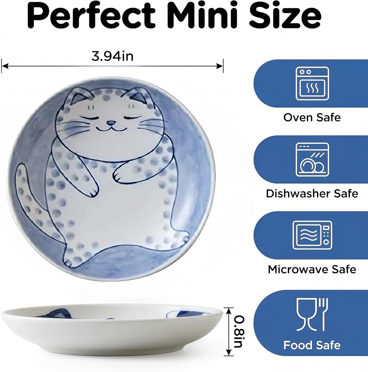 Ceramic Appetizer Plates Set, dessert plates ceramic，Set of 4