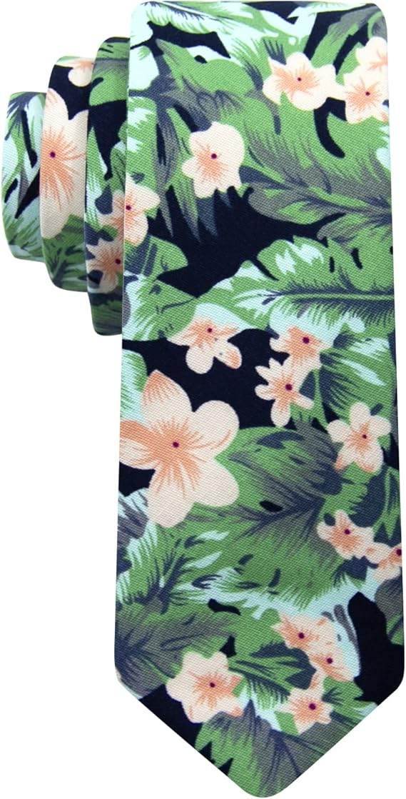Mantieqingway Men's Cotton Floral Skinny Tie 2.56'' Printed Neck Ties