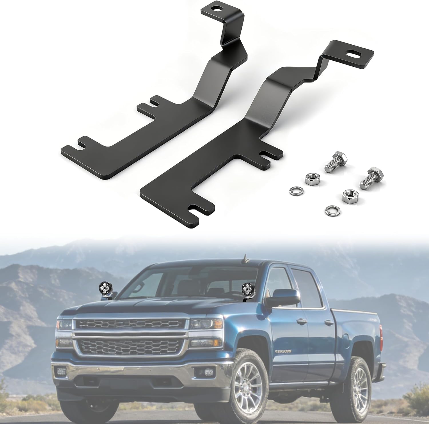Ditch Light Brackets Fit for Chevy Colorado/GMC Canyon 2023 2024 2025 2026, Compatible with Chevy Colorado Accessories 2023+, Hood Hinge LED Offroad Light Mounting Brackets