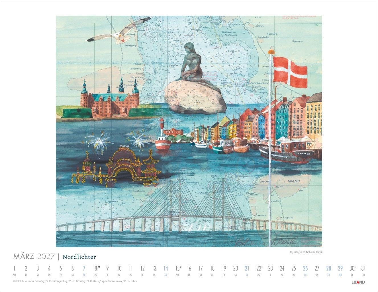 Nordlichter - See(h)karten Kalender 2027: Jahres-Wandkalender 2027. Kunst trifft Navigation: Der maritime Kalender mit Bildern vom Meer und der Küste. Format 44 x 34 cm