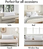 Vista 5 de MIULEE - Inserto de almohada de 14 x 36 pulgadas, cojín premium rectangular de microfibra virgen para sofá, cama, sillón