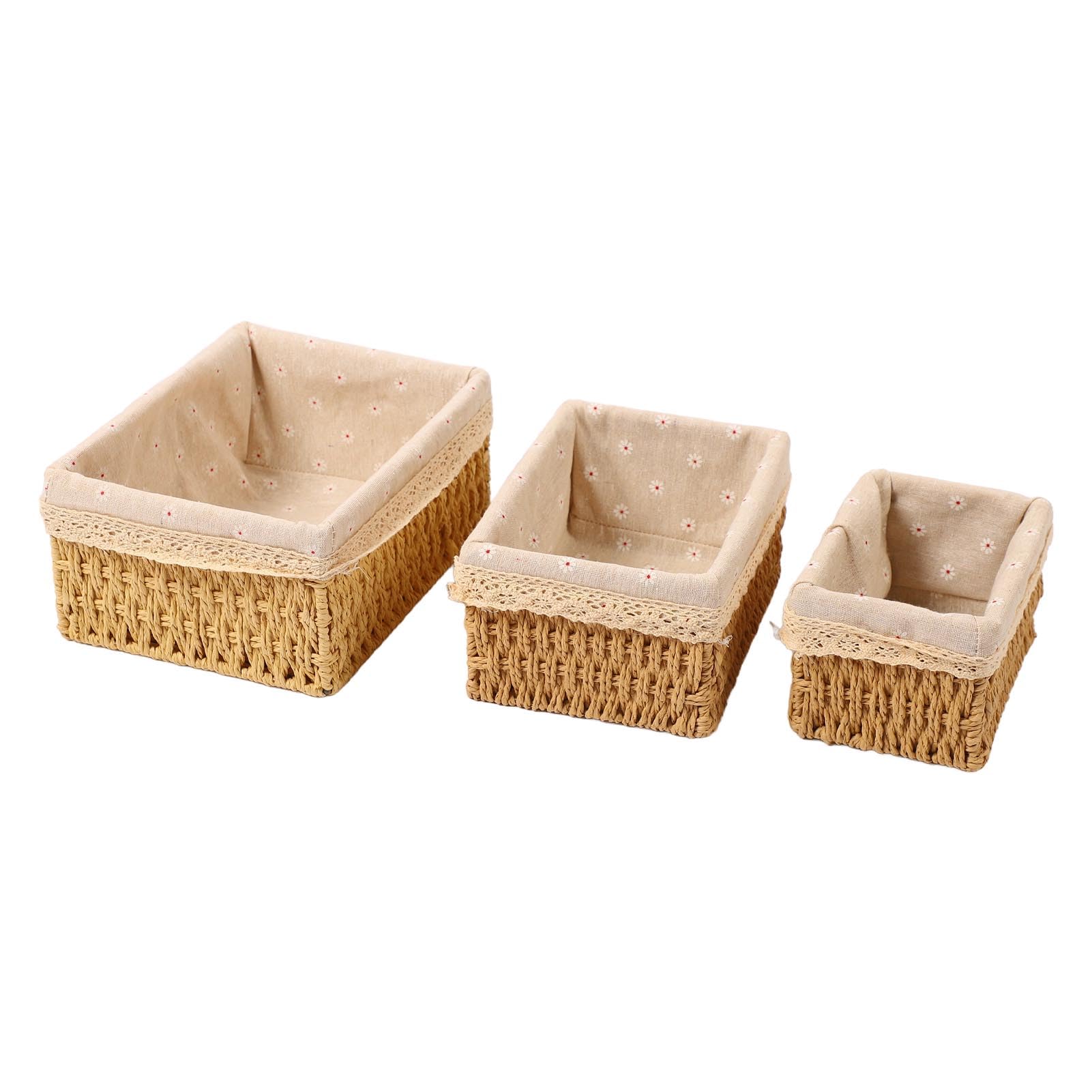 Paniers de rangement tissés durables à la main pour vêtements et jouets d'enfants