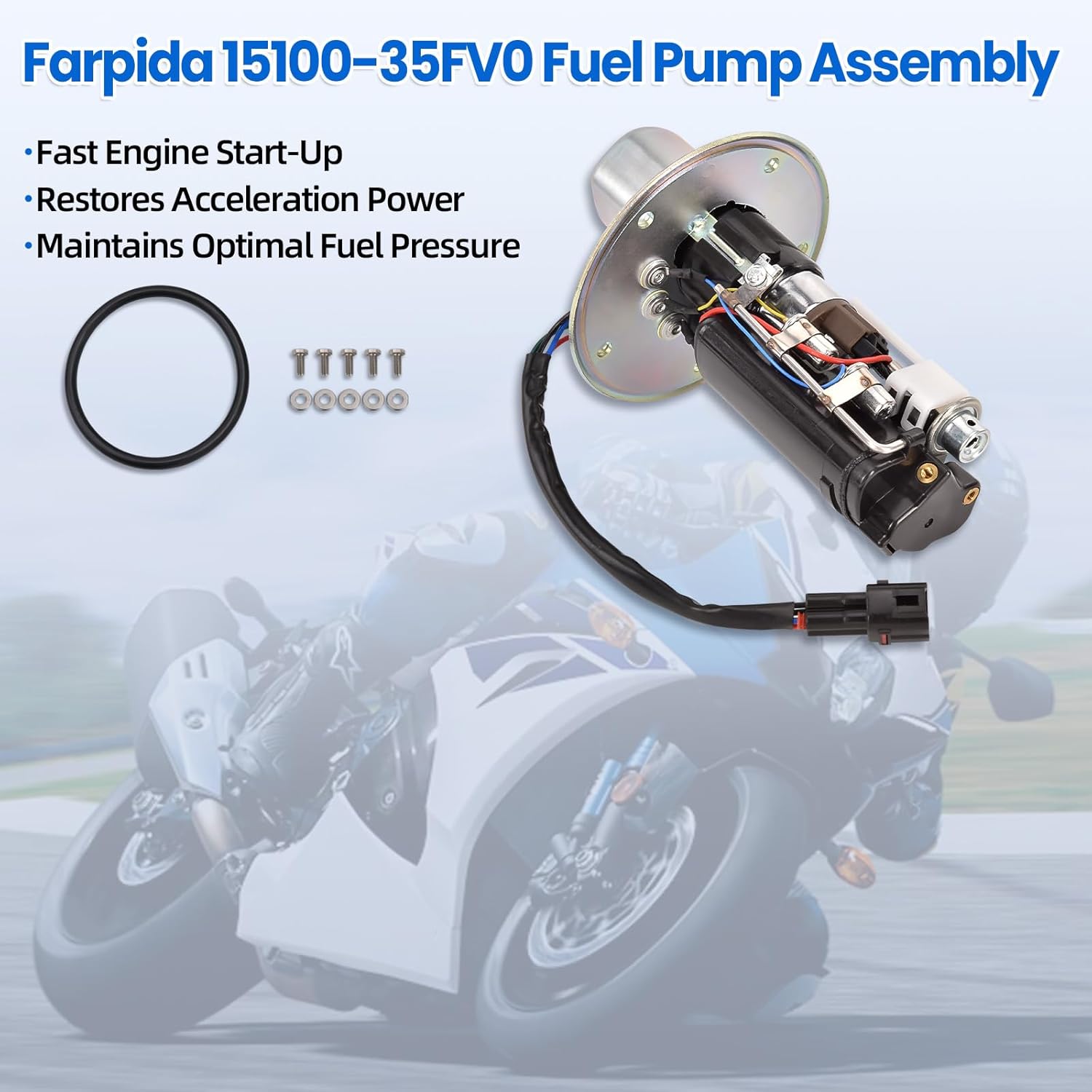 15100-35FV0 Fuel Pump Assembly Fits for 2001-2003 Suzuki GSXR600, for 2000-2003 Suzuki GSXR750, for 2001-2002 Suzuki GSXR1000, Replace# 15100-35FV0 1510035FV0 - Image 4