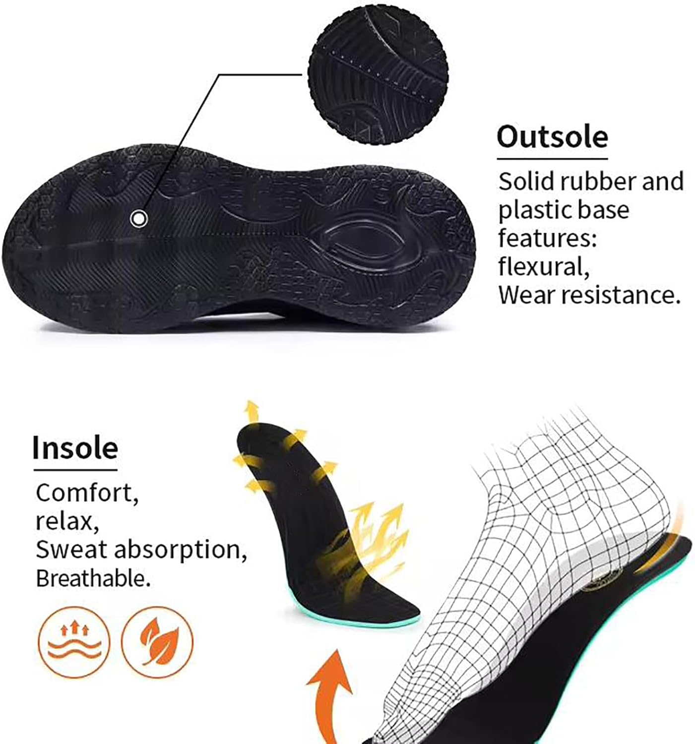 Men's Work Shoes, Safety Trainers Shoes, Anti-Smash and Anti-stab, Steel Toe Cap, Light and Breathable, Soft and Comfortable, 15KN Pressure Resistance,43,I