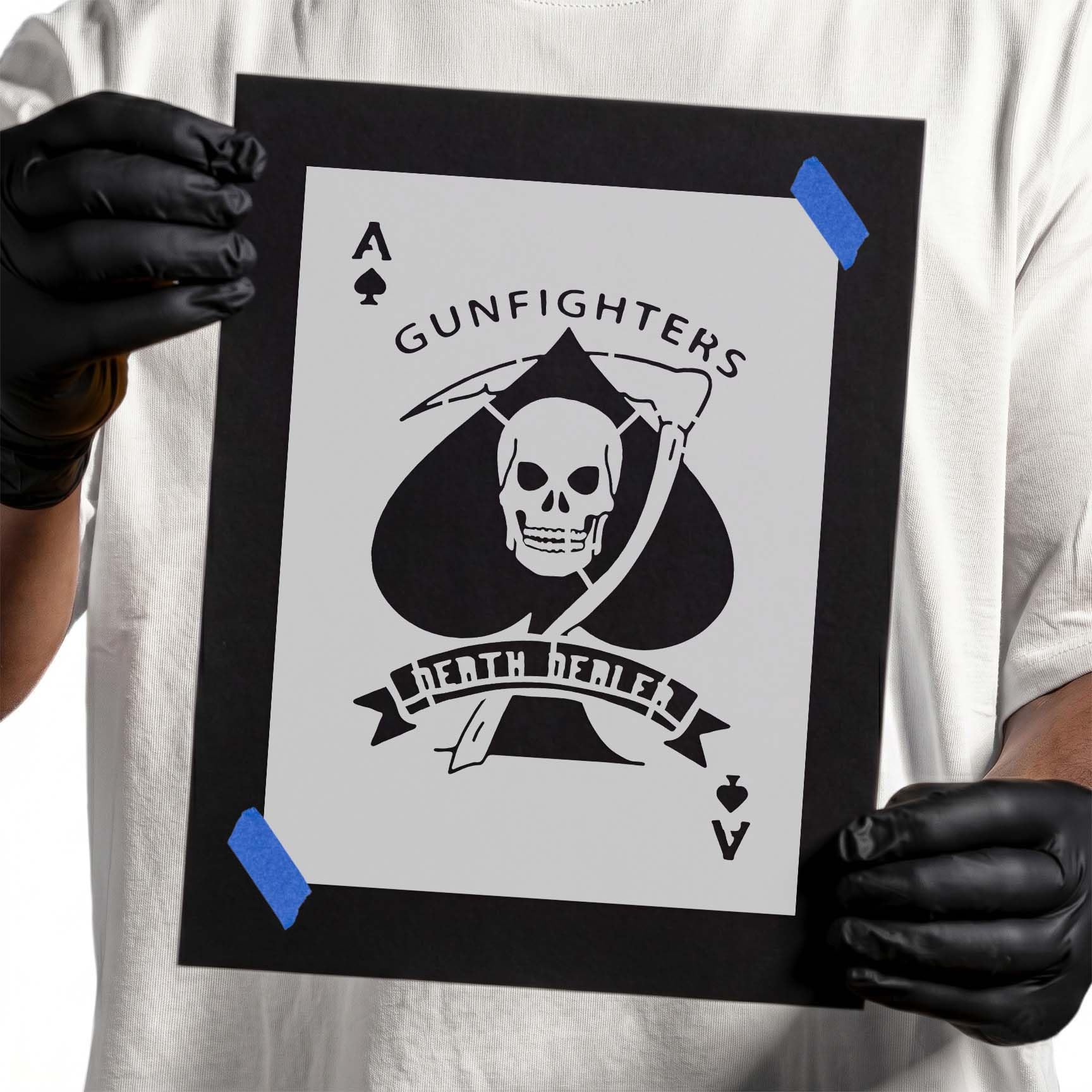 Stencil Stop Szablon Ace of Spades – wielokrotnego użytku do projektów DIY, malowania, rysowania, rzemiosła, 14 mil tworzywa sztucznego (21,6 x 30,5 cm)