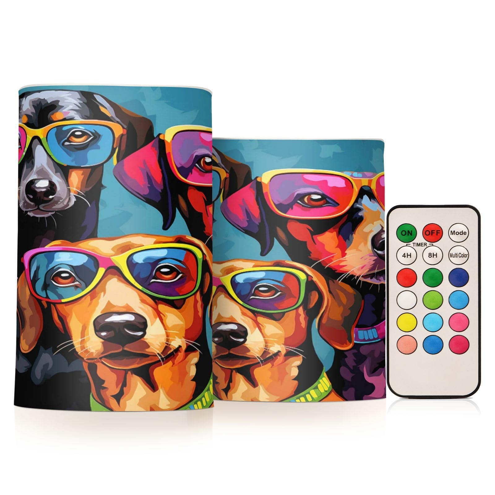 ALAZA Dog (72) Flickering Flameless Candles Battery Operated with Remote Timer,Tea Light Candles LED Pillar Votive Candles Set of 2 for Outdoor Indoor Decorations