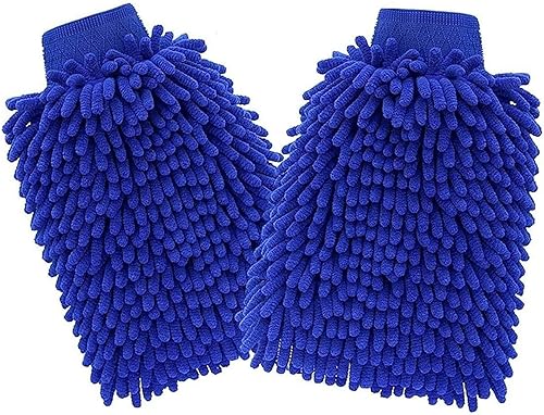 Tiankohelan 2 guantes de microfibra para lavado de autos, guantes de limpieza superabsorbentes para automóviles, camiones, SUV, barco, motocicleta