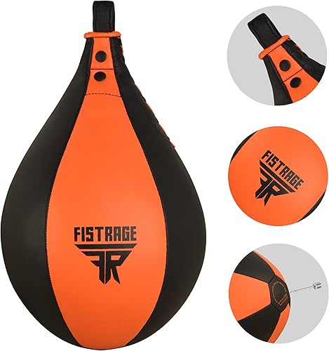 Miniatura 9 de FISTRAGE - Bolsa de velocidad de cuero ligera, pelota de boxeo MMA, Muay Thai, entrenamiento de boxeo, Dodge Striking con colgante gratuito, kit de