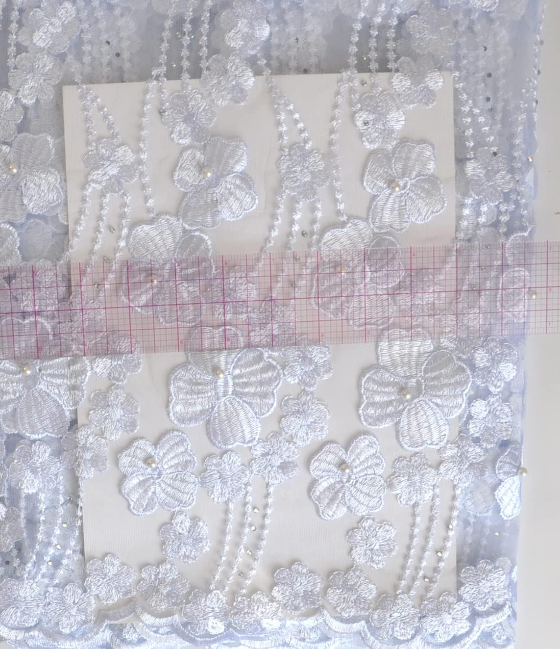 SanVera17 Manual Beading Glitter Stone African Lace Net Fabrics Nigerian Fabric Embroidered for Party Wedding 5 Yards