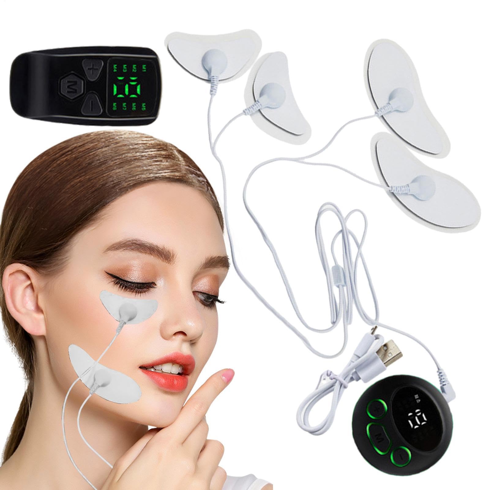 EMS Massager Pad Facial Muscle Stimulator - Electric Face Sculpting Tool, Skin Lifting V Face Shaper | Portable EMS Face Massager, Anti wrnkle Face Firming Machine, Electric Microcurrent Device For F