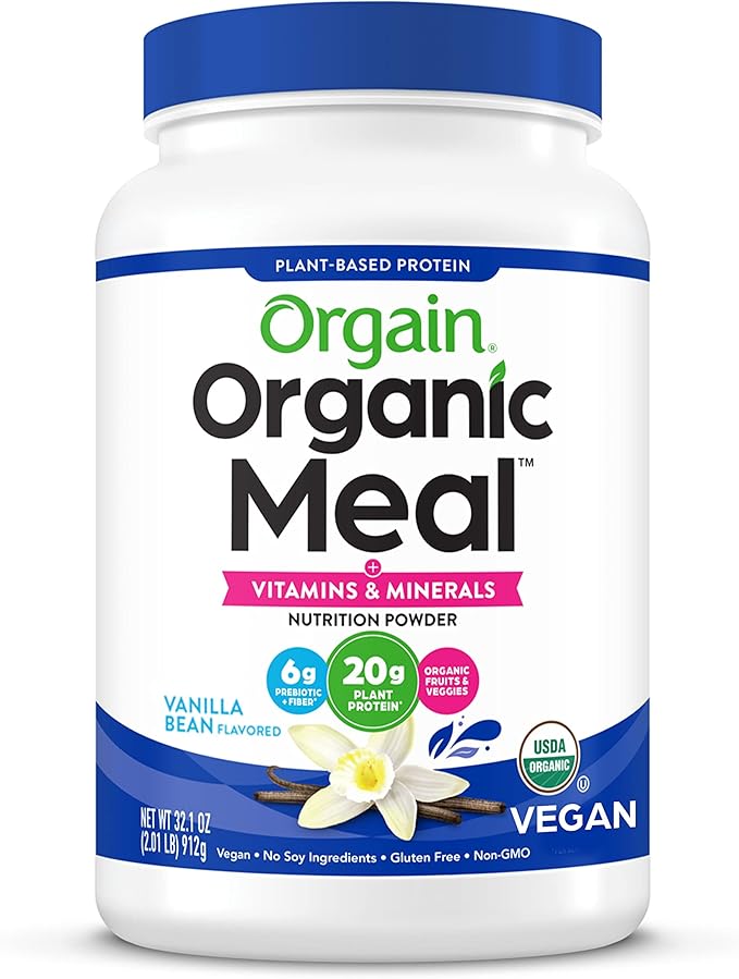 Orgain Organic Plant Based Meal Replacement Powder, Vanilla Bean 20g
