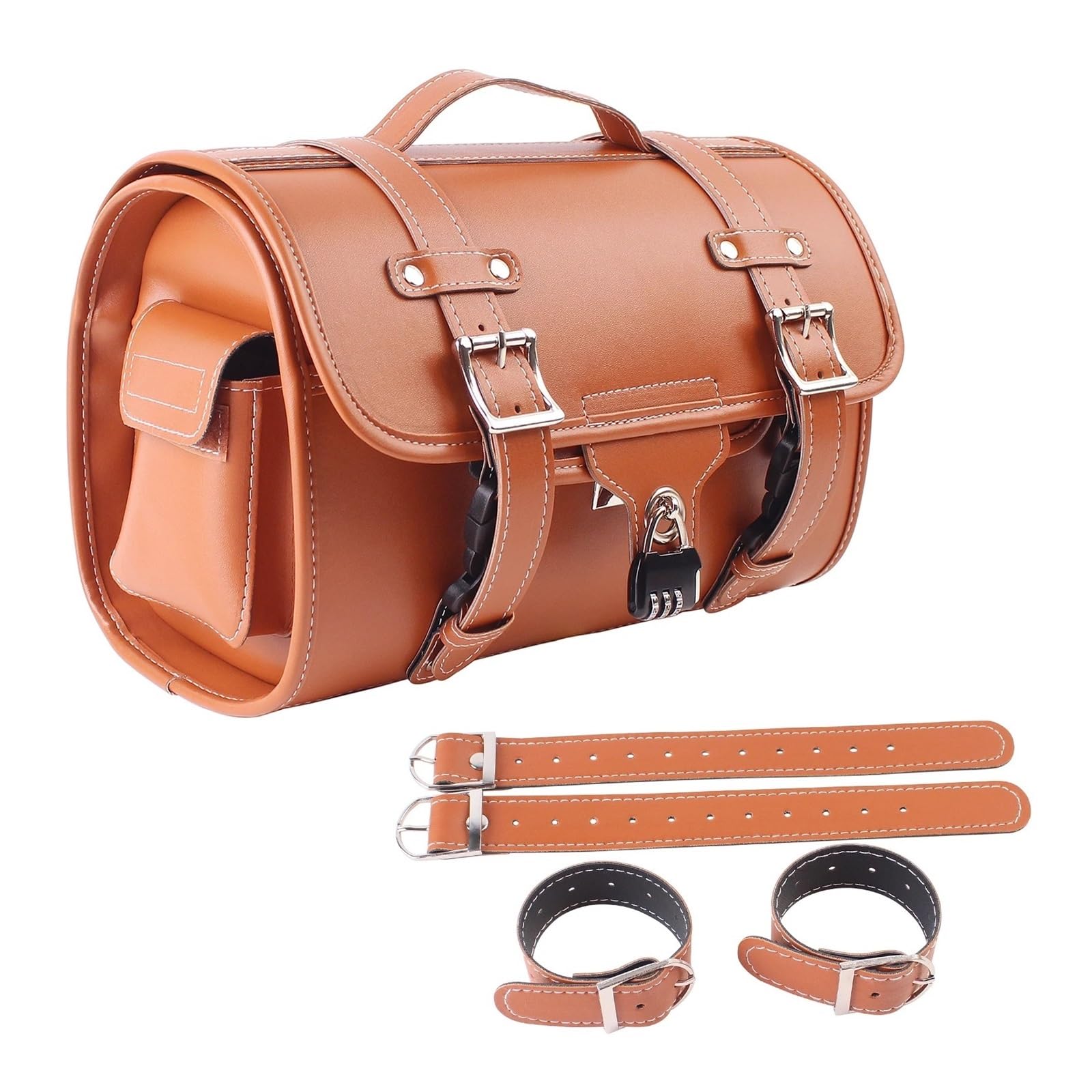 Top Case Motos Bolsa Universal Asiento Motocicleta Impermeable Gran Capacidad Equipaje Viaje Herramientas Laterales Marrón Ciclistas Bolsa De Moto(Brown)