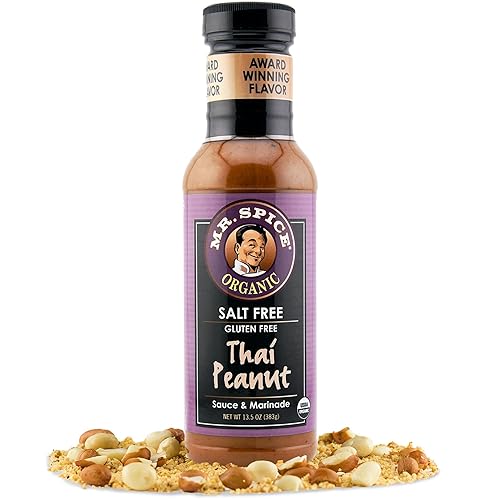 Miniatura 4 de Mr. Spice - Salsa orgánica sin sal – Jengibre sofrito, curry indio y cacahuete tailandés vegano, sin sodio y gluten, marinadores bajos en calorías