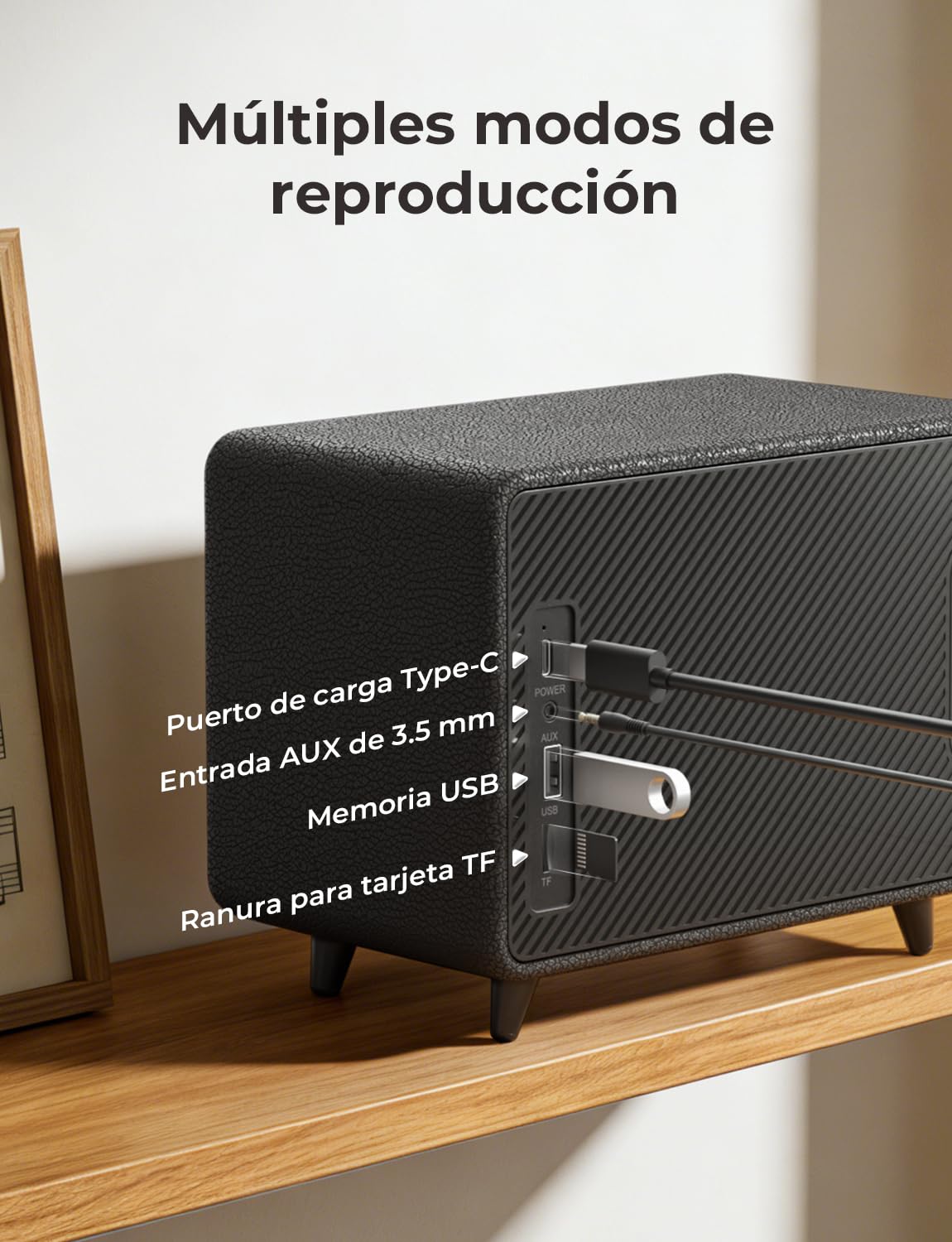 RIENOK Altavoz Bluetooth 40W Potente Tweeter y Woofer Autonomía 24H Bluetooth 5.3 Sonido Estéreo Inalámbrico Función Llamadas Manos Libres Apoy AUX, Tarjeta TF, Memoria USB