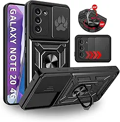 Capa Capinha Armor Anti Impacto Ring Luxo Para Galaxy Note 20 4G (Tela 6.7) + Anel Giratório + Proteção De Câmera - Proteção Militar