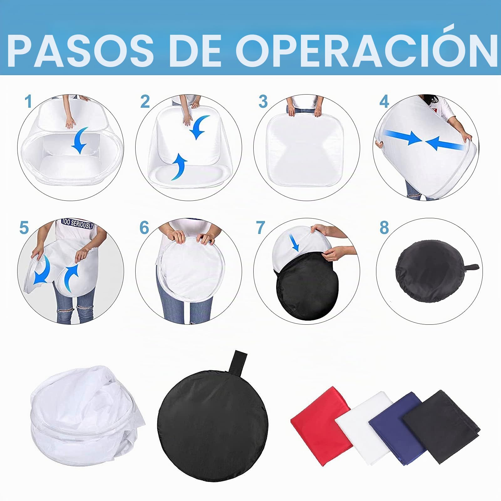 Foto Studio Mini Fotografía Portátil Lightbox Luminoso 80x80cm Tienda de Shooting Plegable con 4 Fondos y Bolsa para Joyería, Juguetes, Relojes, etc