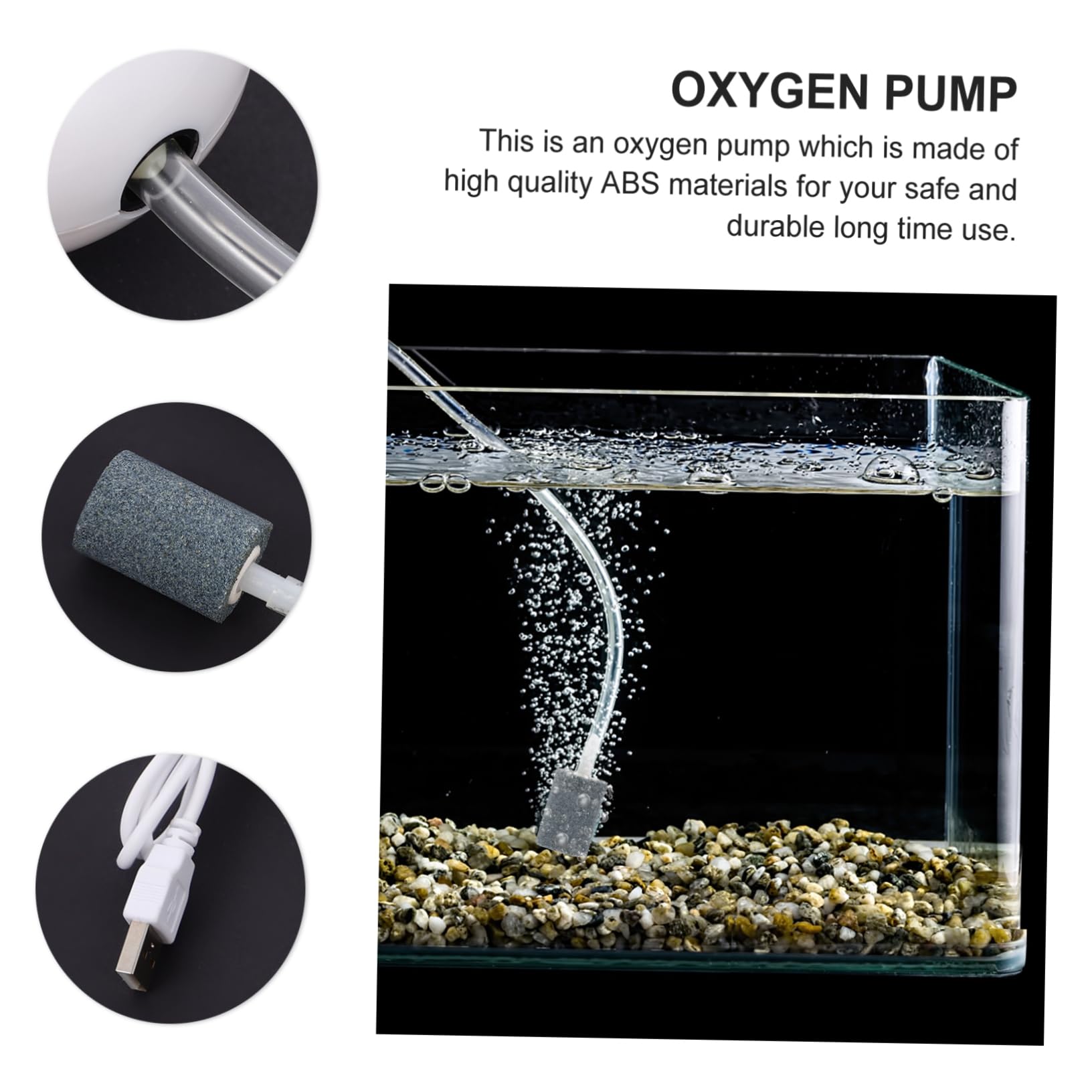 de oxigeno USB de Aire del Acuario de aireador de oxígeno del Tanque de Peces Portable Air Pump Mini Air Pump de Aire para Acuario de Aire portátil