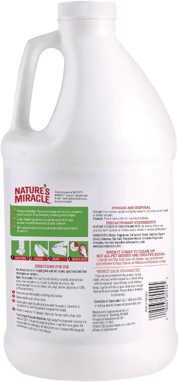 Nature’s Miracle Carpet Shampoo, Deep-Cleaning Pet Stain And Odor Remover, 64 Ounces - Image 8