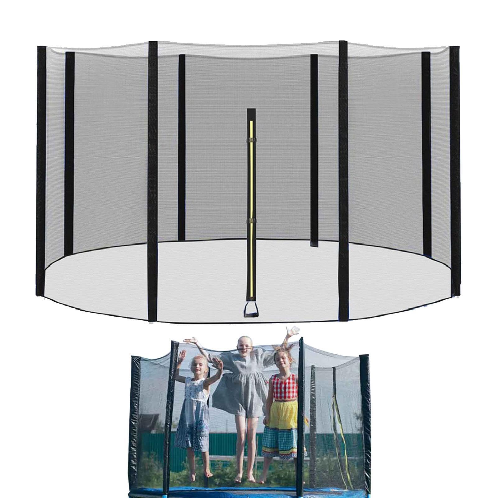 Red de repuesto para cama elástica – Red de protección para camas elásticas, red de nailon para trampolín | Red de repuesto resistente a la intemperie, soportes arqueados con postes rectos,