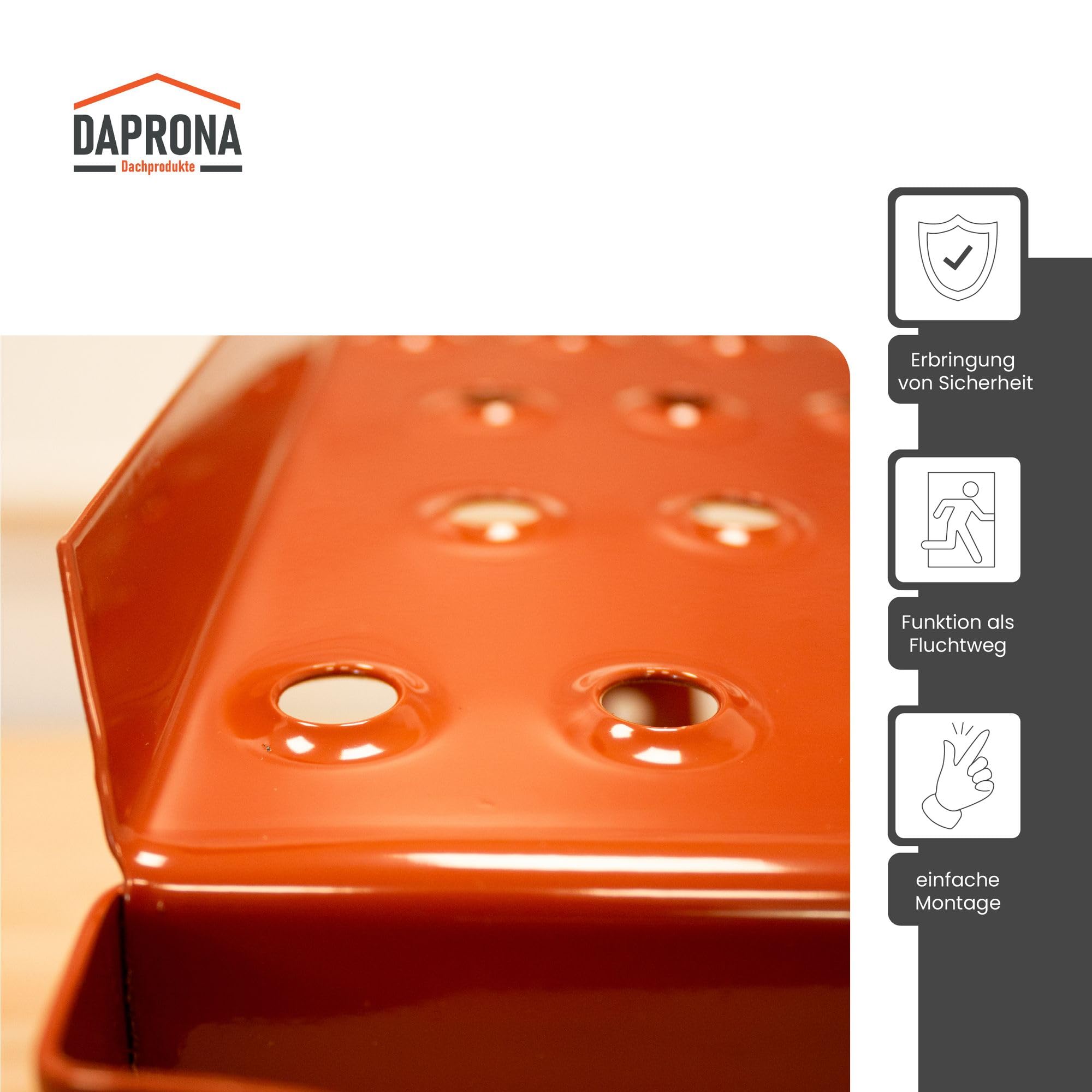 Grid Set For Flat Roof Tiles, Roof Steps For Chimney Sweeps Brick Red 60 Cm - View #6