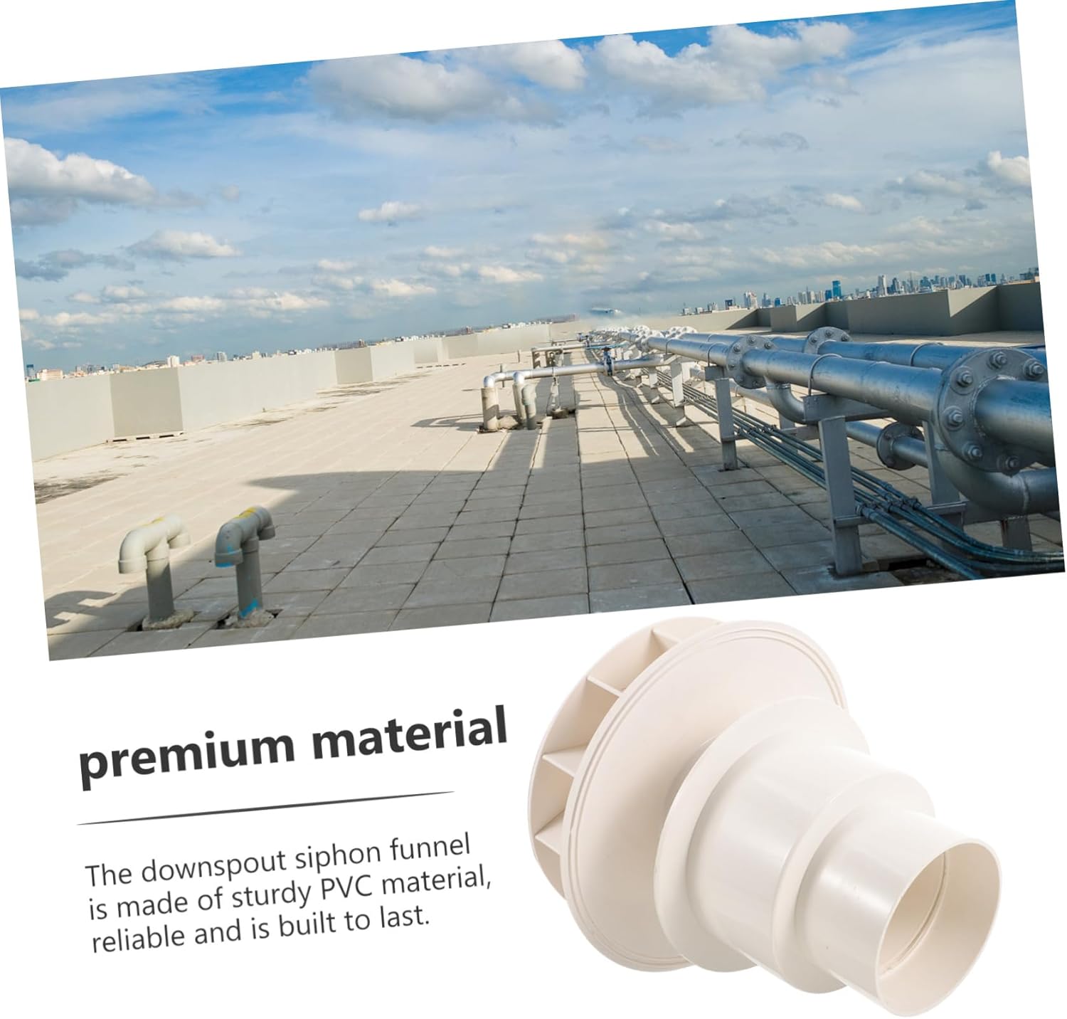 Veemoon Downspout Drain Filter System Siphon Bucket Rainwater Diverter for Roofs Side Walls Gutter Strainer Prevents Overflowing Easy Installation Design