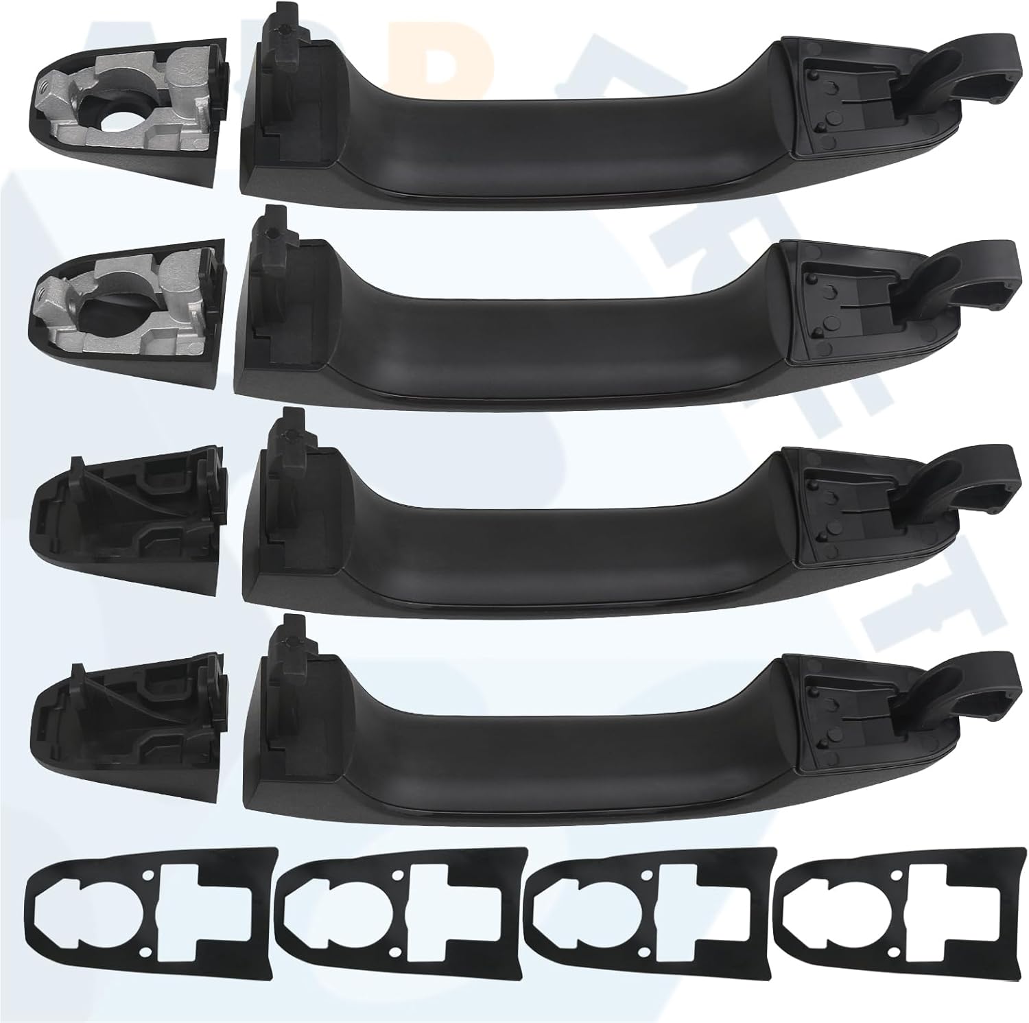 APPERFiT Door Handles w/Gaskets Set - Exterior (Textured Black) Compatible with 2014-2020 Chevy Chevrolet Silverado Suburban Tahoe, GMC Sierra Yukon 23236150 22923605 22929464 22929412 22923599