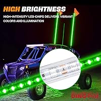 Vista 16 de Luces LED para látigo con bandera, antena de seguridad, lámpara de látigos con bandera para cuatrimotos, UTV, todoterreno, duna de arena, Buggy RZR
